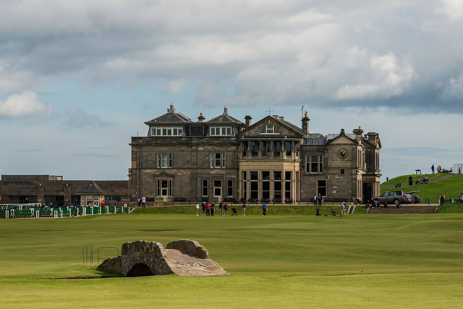 Swilcan Bridge and the R&A Clubhouse on the Old Course, St Andrews